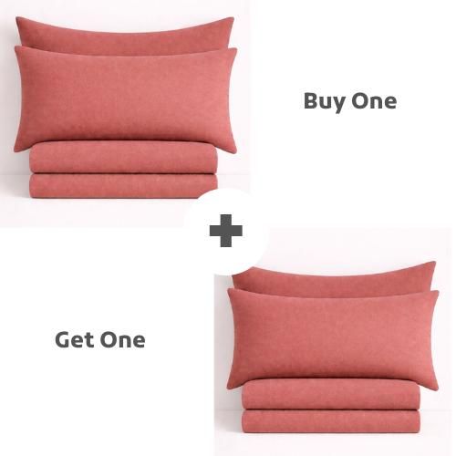 باندل عيد الام اشترى قطعه واحصل على الاخرى مجانا، طقم ملاية سرير عاديه, مايكروفايبر مقاس فردي، طقم 4 قطع، 180*235 سم، كشمير