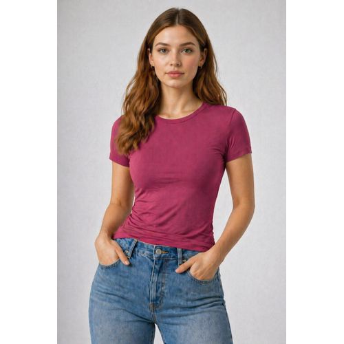 Women’s Short Sleeve Lycra T-Shirt - Fuchsia