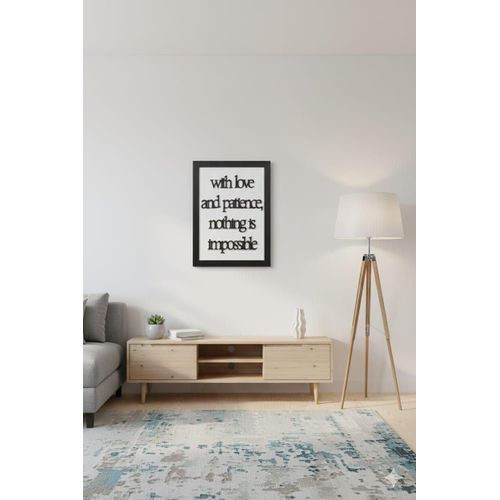 Modern Wall Art With Wooden Frame - Size 40 X 30 Cm - Printed With Motivation Quote With Raised Letters For Office And Home Decor