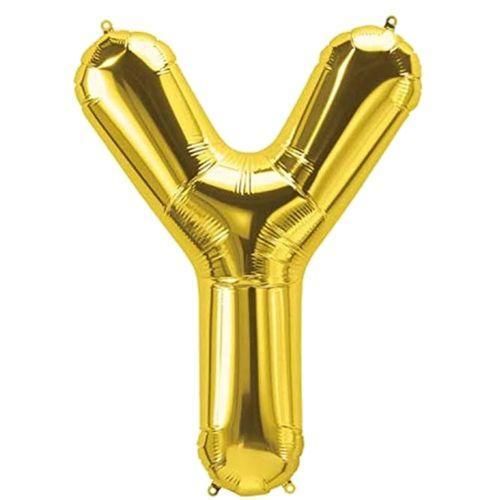 بالون هيليوم فويل ذهبي، مقاس 32 بوصة، حرف Y