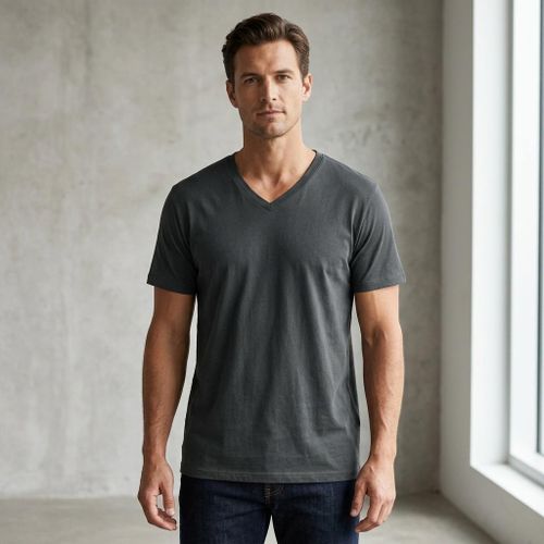 Men's V-neck t-shirt - Black