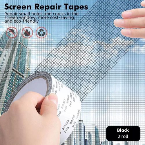 Window Screen Repair Tape Roll 5cm x 2m – Self Adhesive Mesh Patch for Mosquito Net Fix, Fly Screen Hole Repair Kit, Durable Fiberglass Screen Fixing Tape for Doors & Windows