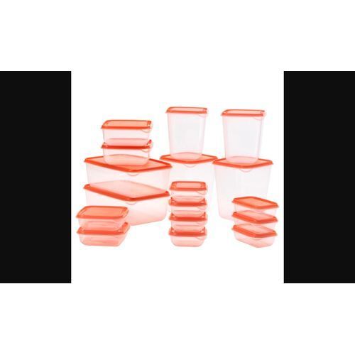 مجموعة علب لحفظ الطعام- 17 قطعة- شفاف/برتقالي