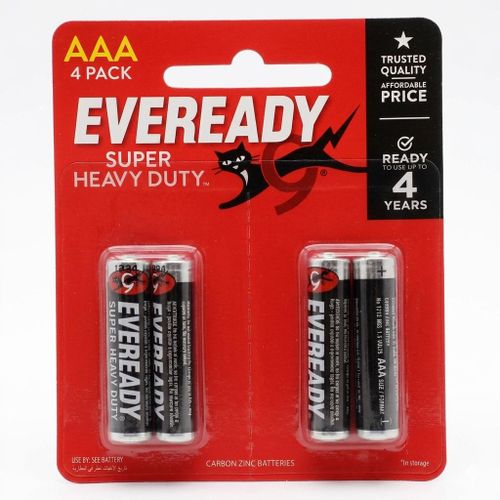 Battery Size AAA Super Heavy Duty , Carbon Zinc Battery, Volt 1.5, 4 Count