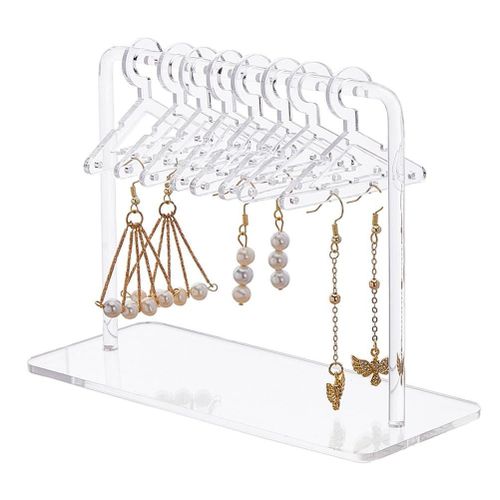 Acrylic Earring Display Stand Organizer with 16 Hangers a Transparent Hanging Jewelry Holder for women and girls- Modern - 1 Piece - Transparent