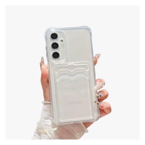 Clear Case for Samsung Galaxy A05s 6.7 Inch Built-in Kickstand and Card Holder Slot Function Shockproof Protection Premium Quality TPU Slim Case Cover