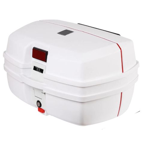 صندوق خلفي للدراجة النارية، حقيبة تخزين كبيرة مقاومة للماء مع مفتاحين