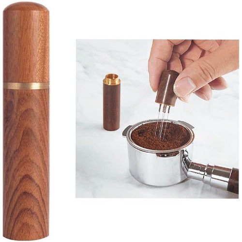 Espresso Coffee Stirrer,Wood Handle Needle Coffee Tamper,Needles Coffee Tamper Distributor,Espresso Coffee Stirrer Coffee Stirring Tamper Needle Coffee Tamper,Espresso Coffee Powder Stirring Tamper