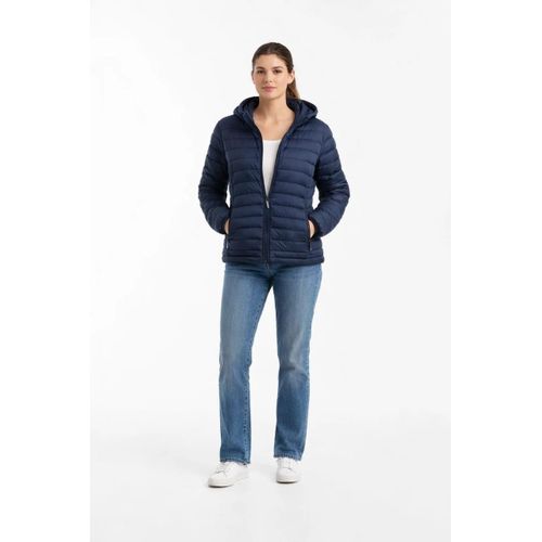 جاكيت مقاوم للماء ببطانة فرو داخلية للدفء للنساء - كحلي