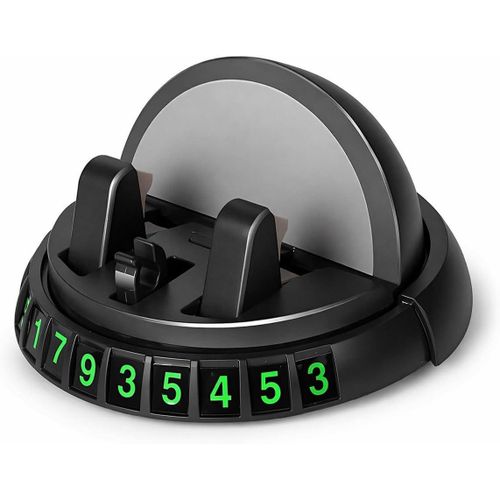 Car phone holder with phone number display, smart design, 360-degree full rotation, strong and secure mounting.