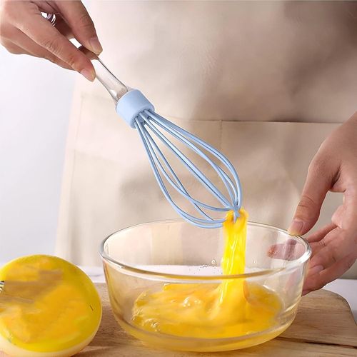 Silicone Hand Whisk - Crystal-Design Non-Slip Handle, Large Capacity Egg Beater for Easy Hand Operation, Multicolored Finish, Perfect for Baking, Cooking, and Kitchen Prep Needs
