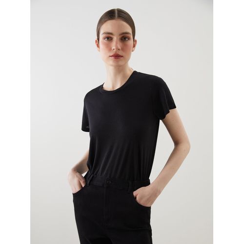 Crew Neck Linen Blend Women's T-Shirt