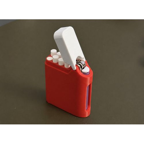 A cigarette case Red with cover white with a practical and stylish design