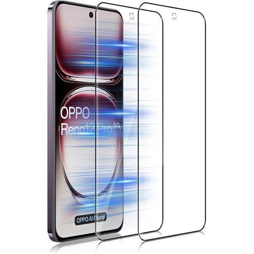 Oppo Reno 12 Pro 5G 9H HD 3D Curved Edge Tempered Glass Screen Protector, Chinese Version, Black (Pack of 2 Pieces)