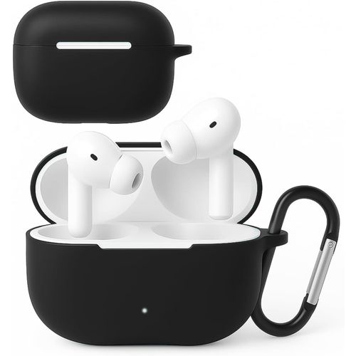 جراب حماية متوافق مع سامعه هونر تشويس X7 لايت، جراب حماية سيليكون ناعم مضاد للصدمات لسماعات الاذن اللاسلكية مع حلقة تثبيت، مصباح LED امامي مرئي (اسود)