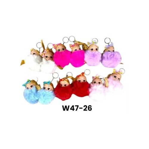 Safwa Toys Plush Doll Fur Keychain Set – Cute Soft Bag Charms & Key Holders for Kids and Girls