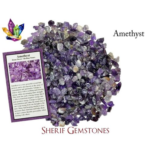 Natural Amethyst Small Drilled 25pcs Chip Healing Decor Art Stone