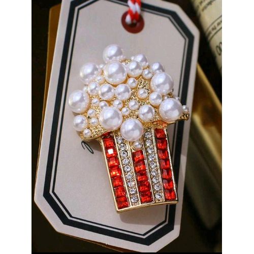 SHEIN pearls Pop corn brooch and clothes pin