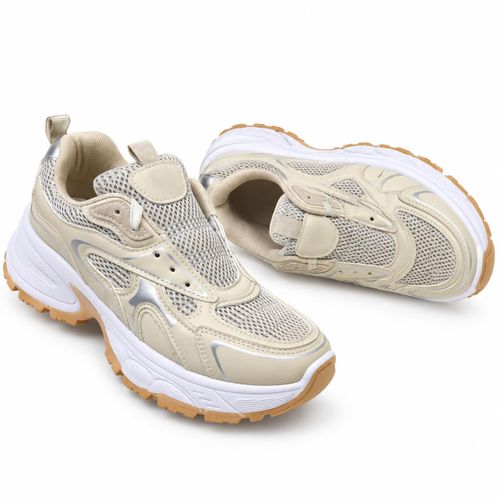 MK3 Women’s Chunky Casual Sneakers – Stylish Lightweight Running Shoes - Beige