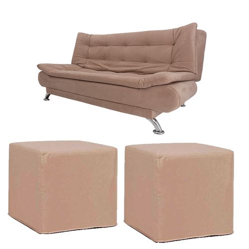 Sofa Bed - 3 Seaters + Velvet Puff - 40c... - (81)