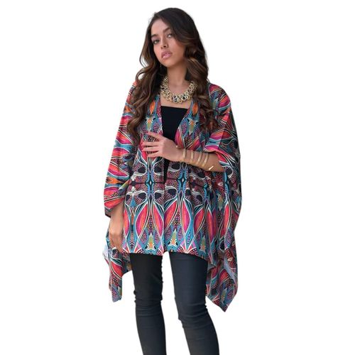 Multicolor Patterned Women’s Kimono with Modern Design