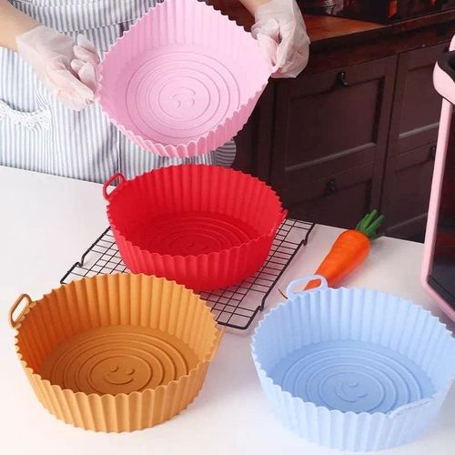 Air Fryer Mold 75 Inch Reusable Silicone Fryer Liner for 3 to 5L Air Fryer Oven Accessories Heat Resistant Replacement for Air Fryer Paper Liners