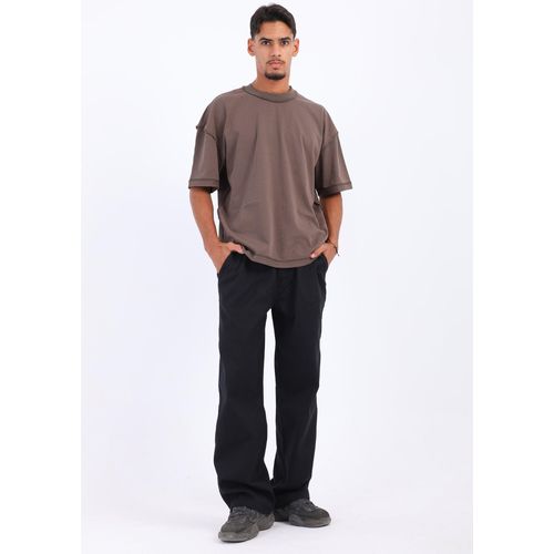 Black Plain Gabardine Pants