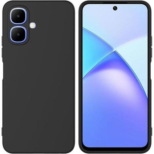 غطاء سيليكون متوافق مع Infinix Smart 10، غطاء TPU من السيليكون السائل الناعم مع حزام عنق، غطاء واقٍ ضد الصدمات والسقوط لـ Infinix Smart 10 (أسود)