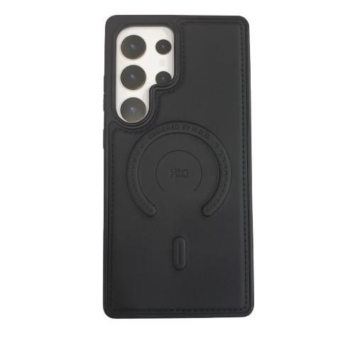 leather Case Cover For galaxy s26 ultra MagSafe Magnetic Phone Case Raised edges around the screen help prevent scratches-black