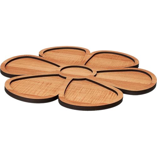 Wooden Rectangular Serving Tray flower shape