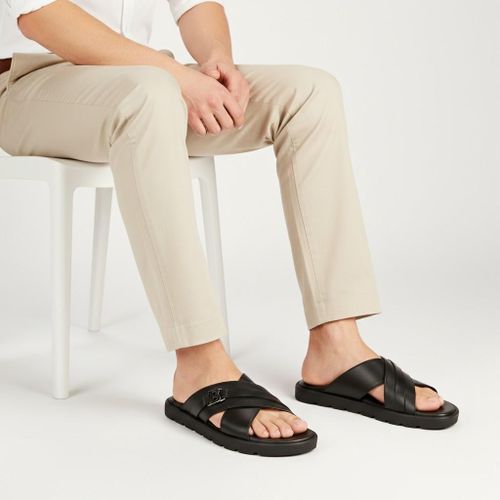 and Comfortable Men's Slipper - Natural Leather and Non-Slip Medical Sole