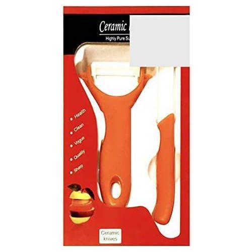 Plastic Metal Knive With Peeler - Orange
