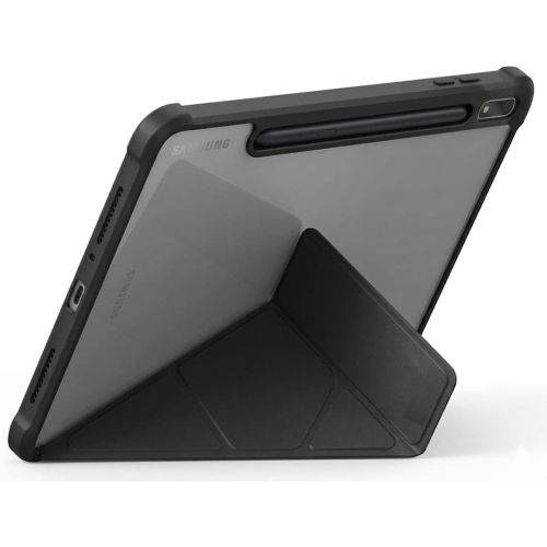 Case for Samsung Galaxy Tab S10 Lite 10.9 / S10 FE / S9 FE / S9 11 Inch Case with Built-in Pencil Holder, Clear PC Back Shockproof Trifold Tablet Cover, Feature (Black)