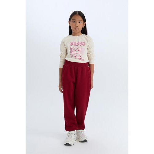 Elastic Waist and Cuff Pocketed Basic Plain Jogger Sweatpants Girls'