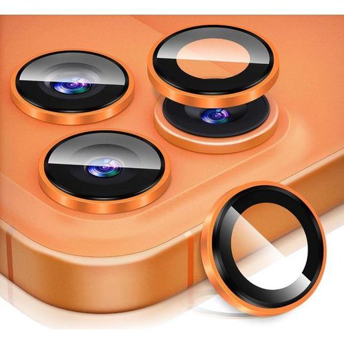 Lens protector for iPhone 17 Pro/Pro Max, tempered glass, HD convex lens cover + aluminum edge camera protection, cosmic orange color