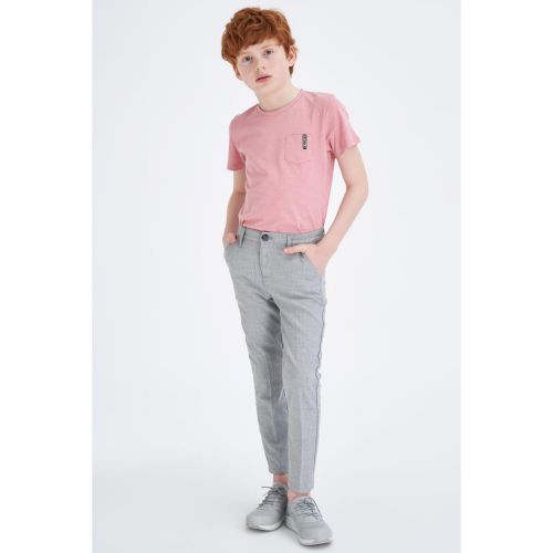 Boy Slim Fit Trousers - Grey Melange