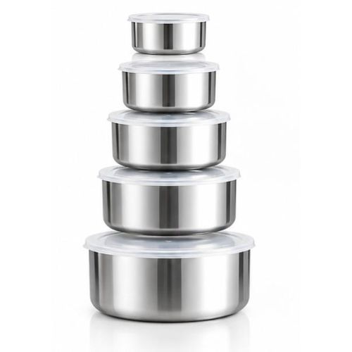 5-Piece Stainless Steel Refrigerator Storage Container Set – Practical Elegant for Organizing and Storing Food