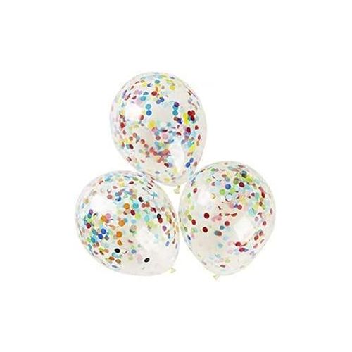 5 قطع بالونات 12 بوصة شفافة مع قصاصات لتزيين حفلات الزفاف وأعياد الميلاد مع مضخة نفخ