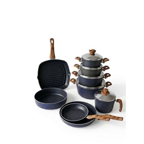 14-Pieces Terynova Granite Cookware Set Black