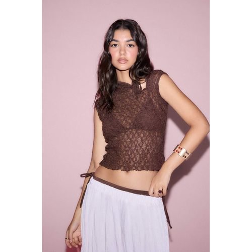 Slim Fit Half Turtleneck Lace Short Sleeve T-Shirt
