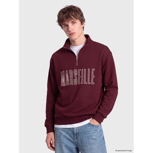 Mock Neck Printed Men's Sweatshirt
