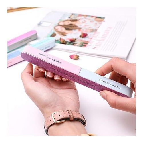 Nail Files Buffer Emery Board Nail Care Double Sided Grit Nail Buffering Files Girl Woman Professional Manicure Nail Care Pedicure Sanding Polishing Tool For Pedicure Beauty Accessories