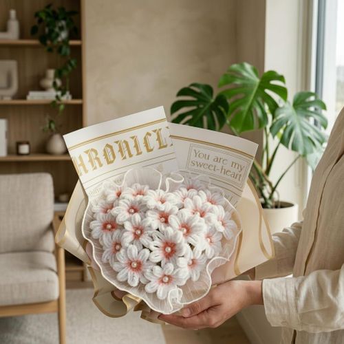 Luxury Handmade Flower Bouquet Elegant Cotton Floral Gift for Special Occasions