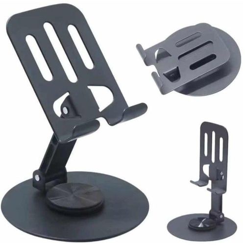 Adjustable Phone Stand for Desk - 360° Rotating Metal Bracket - Portable Foldable Mobile Phone Holder (Multi-Color)