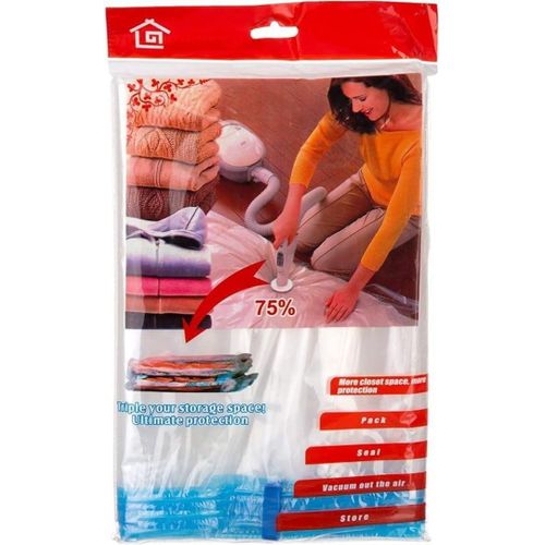 Transparent Rectangular Storage Bag - 5 Pound Capacity, Zipper Closure, Vacuum-Sealing Mechanism70*100cm