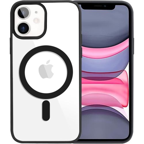 Magnetic Clear Case Compatible with MagSafe for iPhone 11 / iPhone 11 Shockproof Anti-Scratch (Black) Silicone Back Case