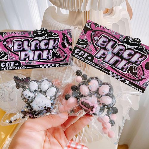 ألعاب تخفيف توتر بتصميم مخلب قطة تابا اسفنج من كيه جيه ام واي واي اكس جي اس، ألعاب لتخفيف الضغط عائلية لطيفة من بلاستيك بي في سي، ألعاب حسية لطيفة من بلاستيك بي في سي (أسود)