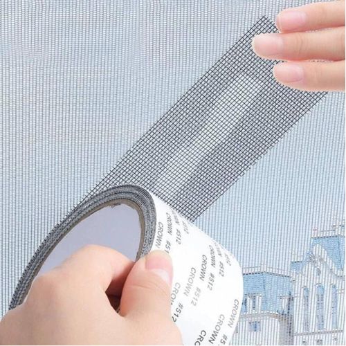 Double-sided mesh tape for repairing wire mesh