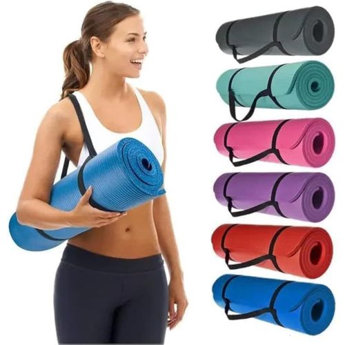 Ultimate Premium Yoga Mat 10mm Thick Non-Slip Yoga Mat with Attached Strap Ideal for High-Intensity Interval Workouts, Pilates, Yoga and Many Other Home Workouts (Purple)
