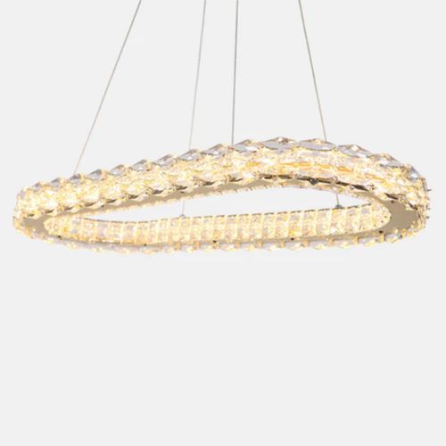 90x40cm LED oval crystal chandelier, 5785, with Soltergold crystal